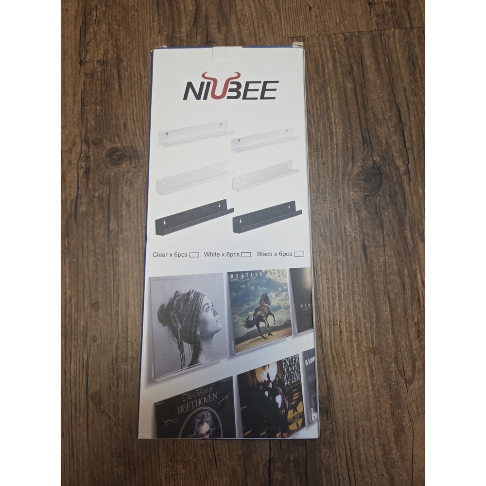 Niubee Clear Acrylic Vinyl Record Wall Mount Shelves